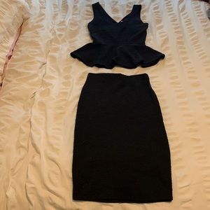 Two Piece Black Dress Set